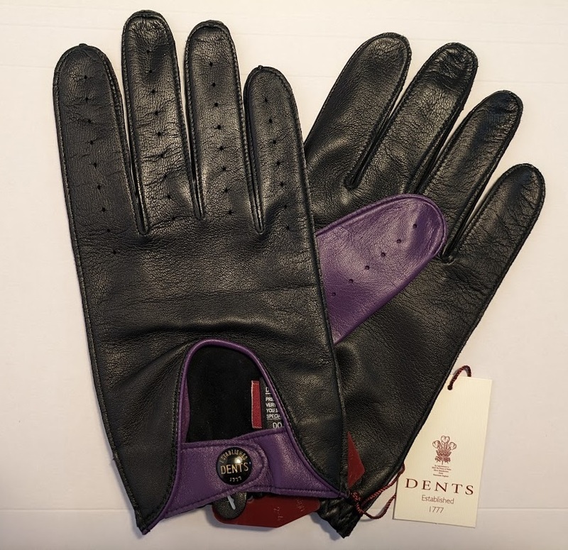 新品 デンツ DENTS　ドライビンググローブ Sサイズ Black/Amethyst