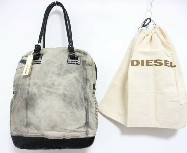 新品★定価6.7万+税★DIESEL ディーゼル★トートバッグ★ヴィンテージ加工★大容量★コットン レザー