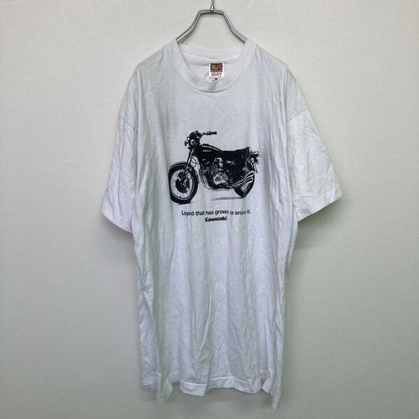 ◆大きいサイズ◆XL◆お洒落な逸品◆Kawasaki/カワサキ バイク 半袖 Tシャツ ホワイト 白 メンズ XL ON3350