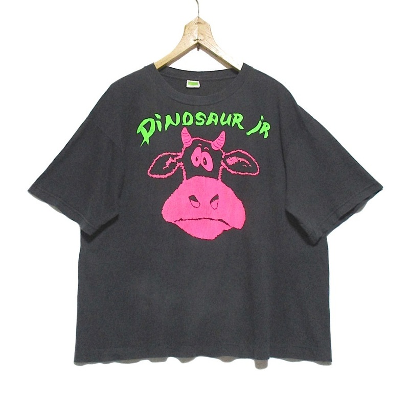 レア 当時物 90s Euro Vintage オリジナル ユーロ物 Dinosaur Jr. Pink Cow　ダイナソーJr グランジ バンド Tシャツ　ブラック XLサイズ