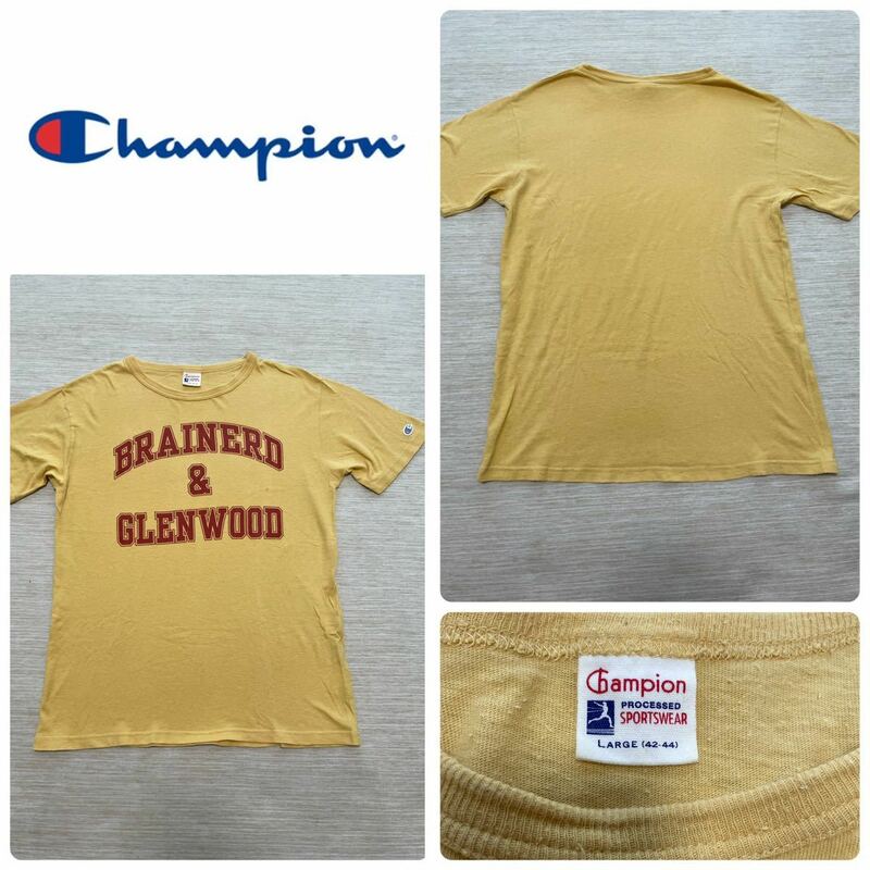 champion チャンピオン ビンテージ カレッジ ロゴ 半袖 Tシャツ L