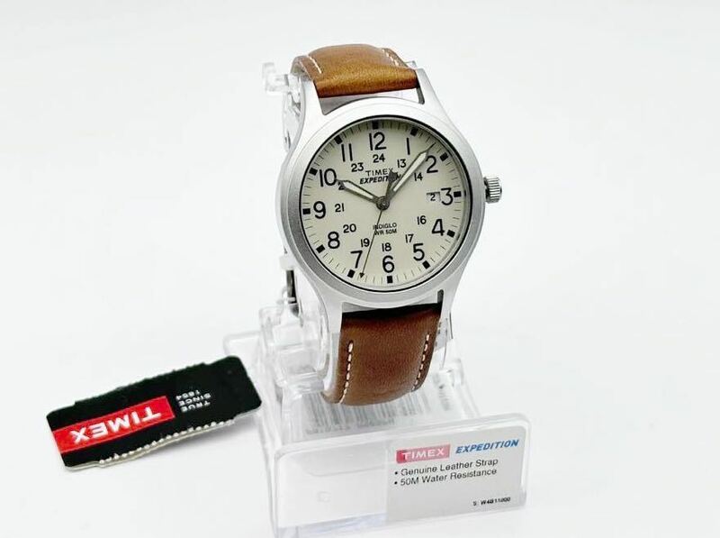 5-31 未使用 TIMEX タイメックス TW4B11000 EXPEDITION エクスペディション スカウト レザー アナログ ウォッチ 腕時計