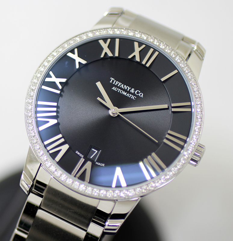 【TIFFANY&Co.】ティファニー アトラスドーム Z1801.68.10B1OA00A ダイヤベゼル メンズ 自動巻き　裏スケ 腕時計 20230525