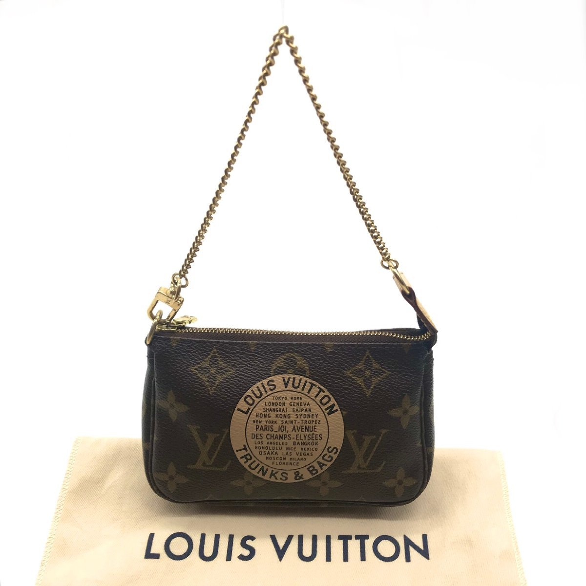 LOUIS VUITTON ルイヴィトン モノグラム ミニ チェーン ハンド ポーチ バッグ 超美品 M8606