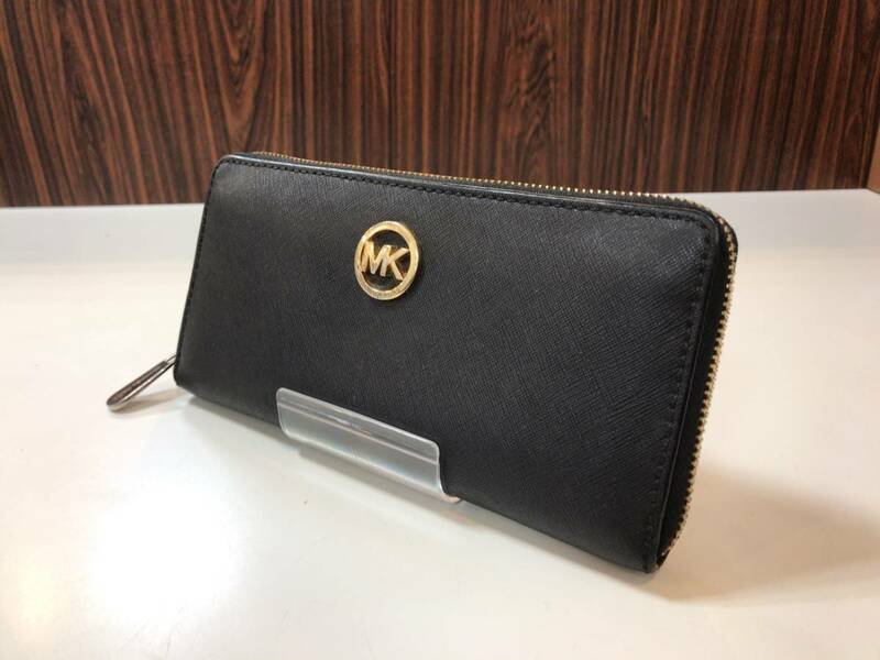 MICHAEL KORS マイケルコース レザーロングウォレット 長財布 ラウンドジップ ブラック 25H3GTVZ3L JS-340461