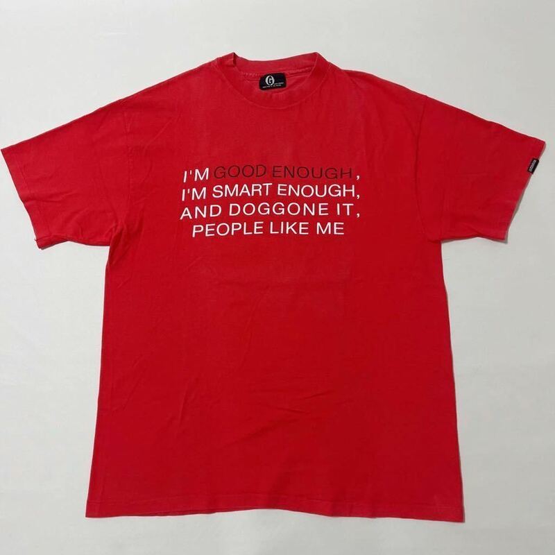 GOODENOUGH uk IM GOODENOUGH Tシャツ ( グッドイナフ 初期 限定 レア 藤原ヒロシ 90s 90年代 gdeh good enough )赤 RED