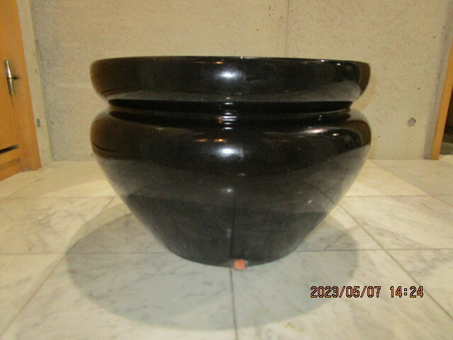 プランター　陶器鉢カバー　室内用　黒　美品