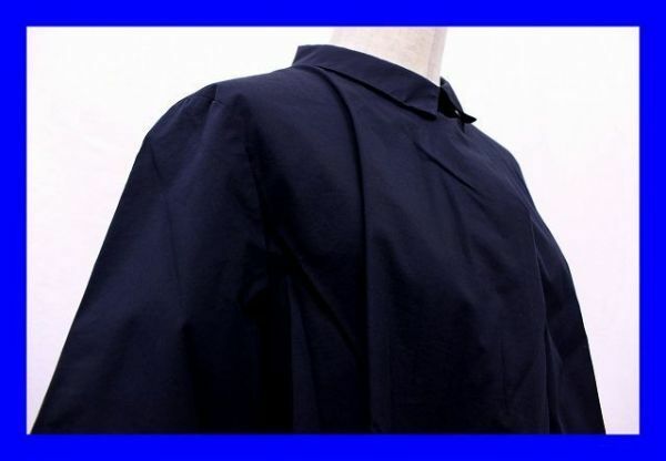 ■美品 エイチアンドエム H&M シャツ カットソー 半袖 濃紺 ネイビー ３８ Ｍサイズ タック 服F3894