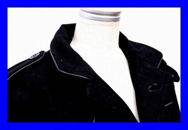 ■美品 エイチアンドエム H&M コート アウター上着 ハーフ丈 黒 ブラック ４６ 毛 ウール混 メンズ 服F3793