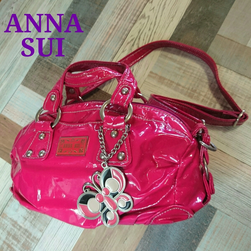 ANNA SUI　アナスイ　エナメル　2Way　バッグ　２　中古　4ZB187 