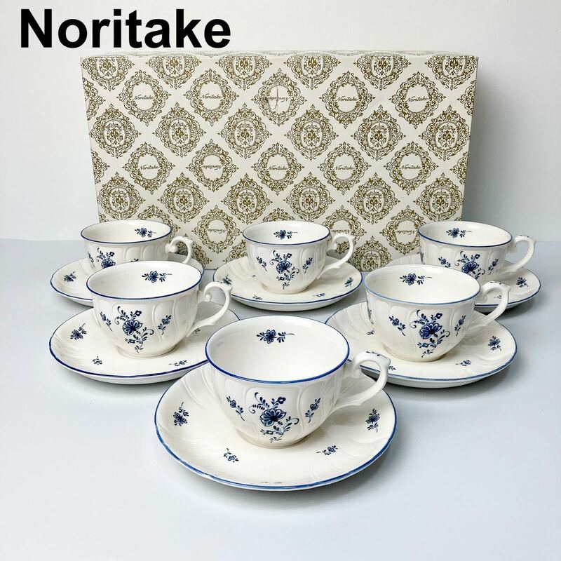 Noritake ノリタケ CRAFTONE クラフトーン カップ&ソーサー 6客 青い小花 B52316-193