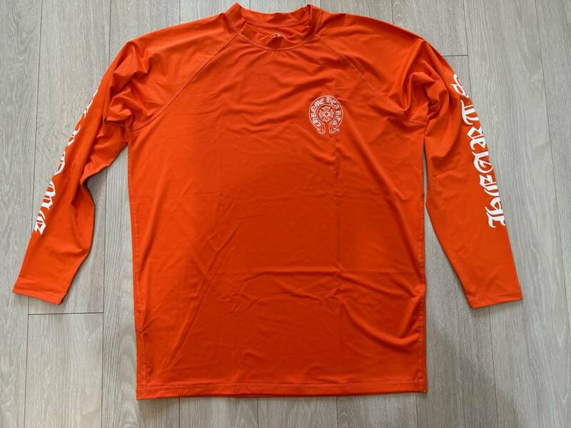 クロムハーツ Chrome Hearts 自身購入品 新品 激レア ラッシュガード L Tシャツ ジャケット ロンT オレンジ