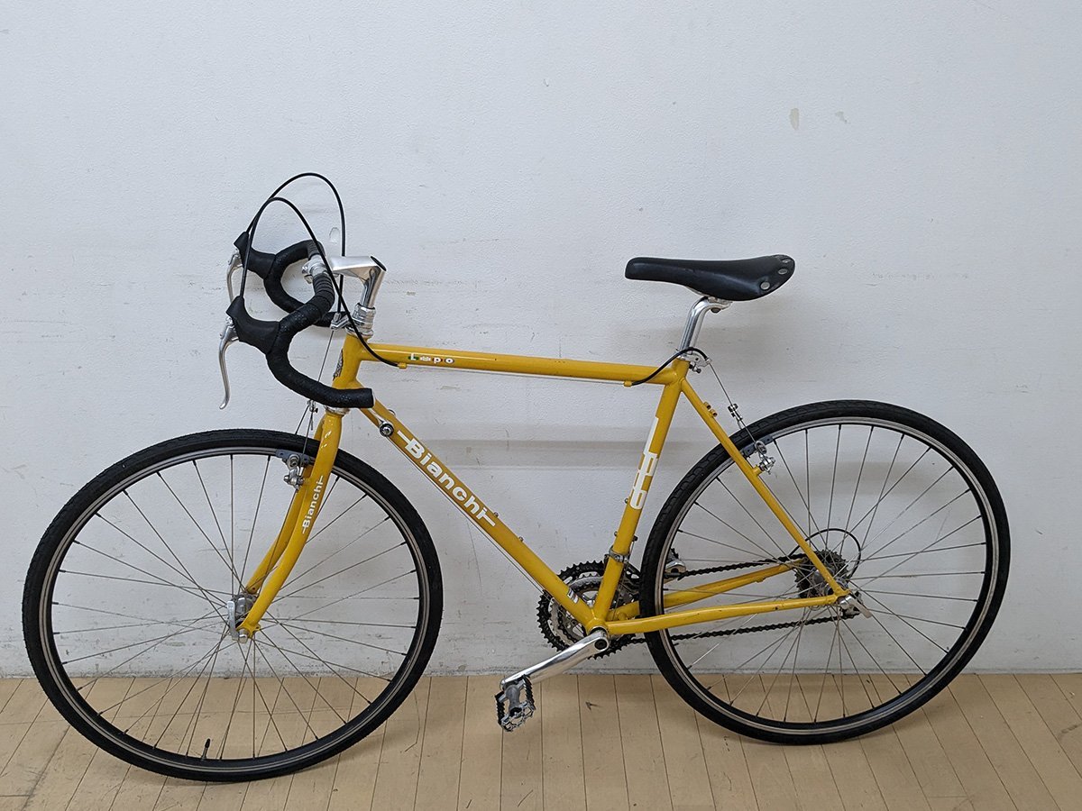 Bianchi ビアンキ LUPO ロードバイク サイズ52 イエロー レアカラー シマノ ティアグラ タイヤ ハンドルテープ シフトレバー 新品交換済み
