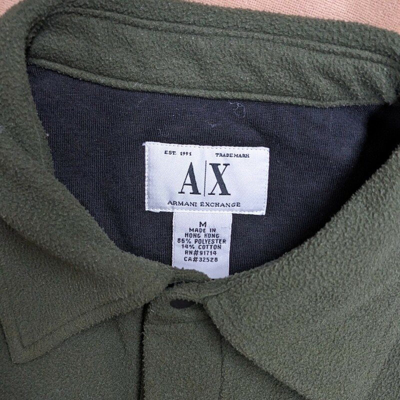 ARMANI EXCHANGE アルマーニ　フリース素材　深緑系　