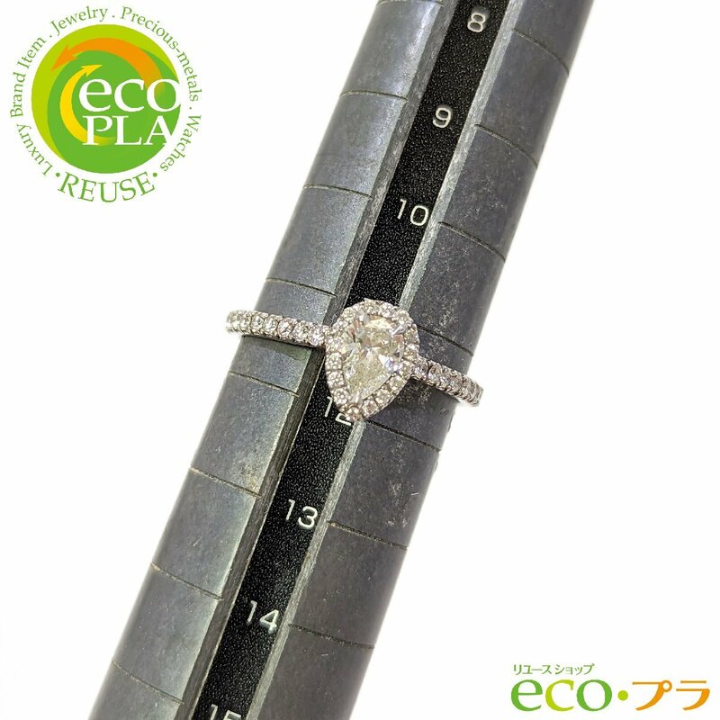 ティファニー TIFFANY&Co. ソレスト エンゲージメント ペアシェイプ ダイヤモンド リング Pt950 プラチナ 0.31ct IF サイズ 11.5号 指輪