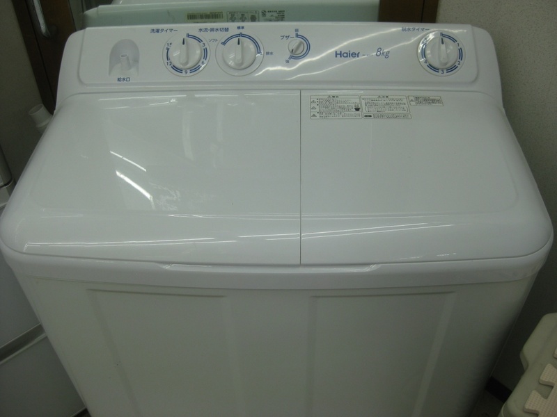 【ハッピー】Haier ハイアール 二槽式洗濯機 6kg洗い 76L JW-W80F 2021年製 (W)CWMBA0009