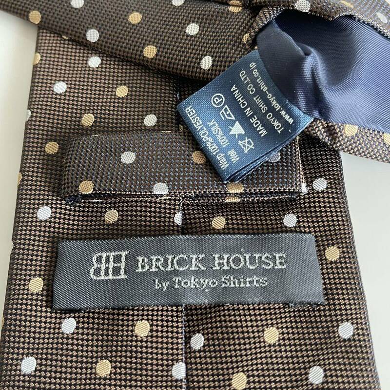 BRICK HOUSE by TOKYO SHIRT（ブリックハウス） ブラウンドットデザインネクタイ