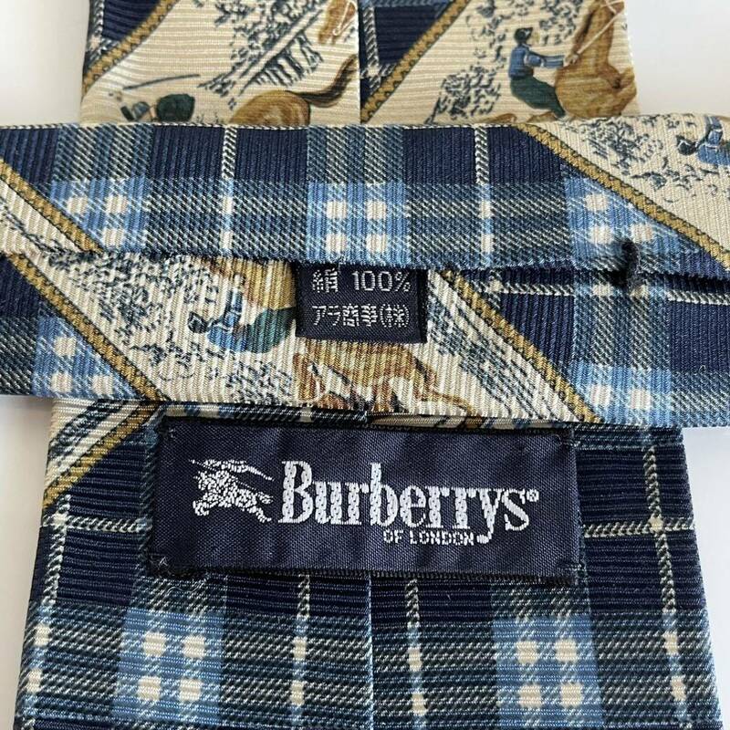 BURBERRY LONDON (バーバリーロンドン) 馬ネイビーチェックネクタイ