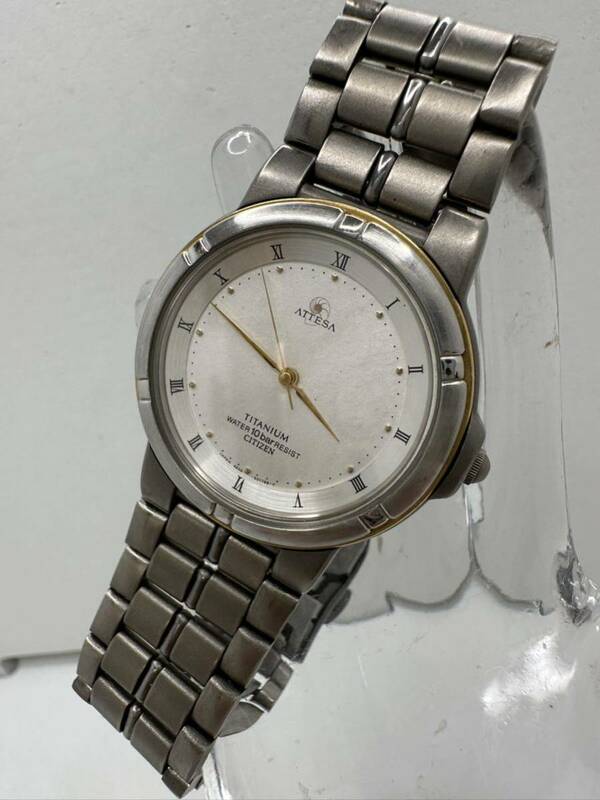 【CITIZEN】ATTESA TITANUM クォーツ　メンズ腕時計 中古品　電池交換済み　稼動品　10-10