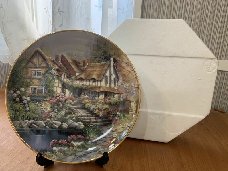 【未使用】FRANKLIN MINT Cobblestone Cottage フランクリンミント プレート 絵皿 飾り皿 LIMITED EDITION 限定版