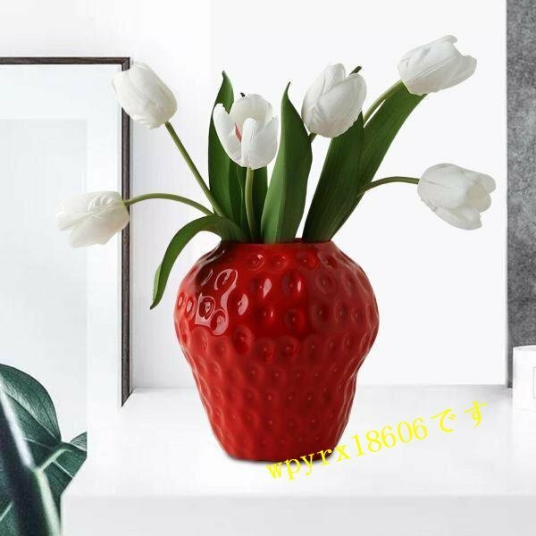 花瓶 おしゃれ 可愛い いちご 苺 ホームステイ 装飾 インテリア ヴィンテージスタイル イチゴ テーブル