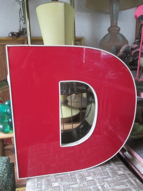 抜群★USA　大型ビンテージ　アルファベットサイン「D」看板　ロサンゼルス西海岸 /カリフォルニア50's60's古着ガレージニューヨーク