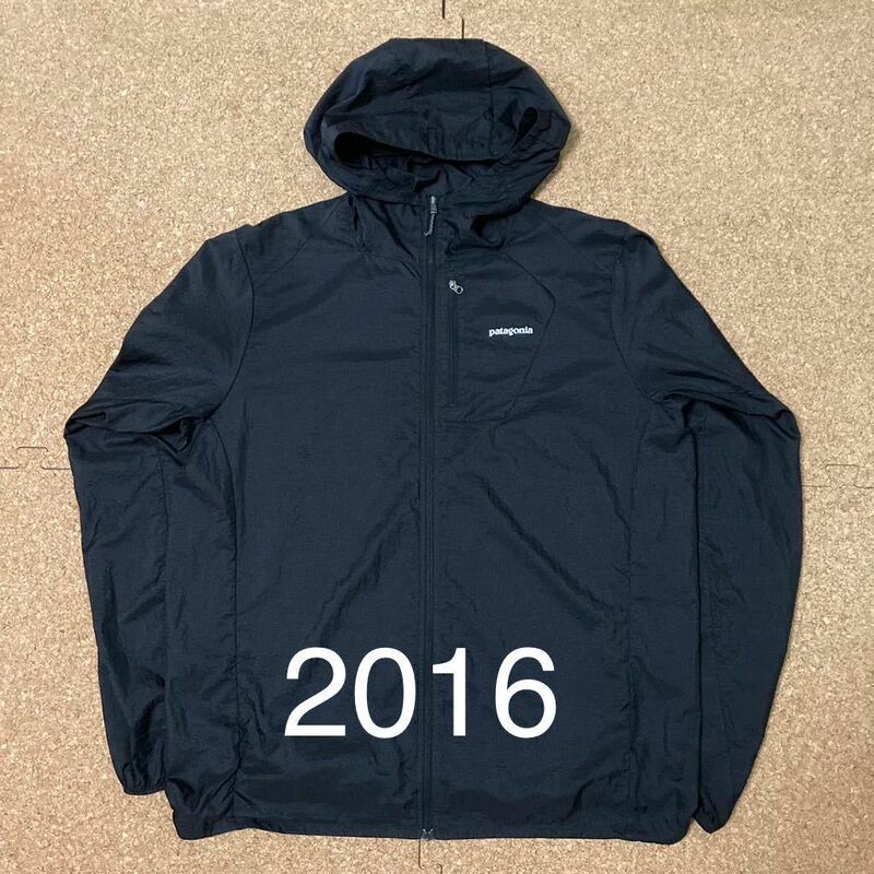 Lサイズ 極美品【2016・廃盤】patagonia メンズ・フーディニ・ジャケット BLK ( ブラック ) MARSリフレクターテキストロゴ希少トレイルラン