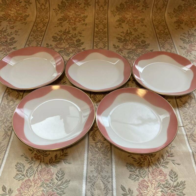 昭和レトロ★サンゴー 三郷陶器 豆皿 5枚セット 小皿 プレート