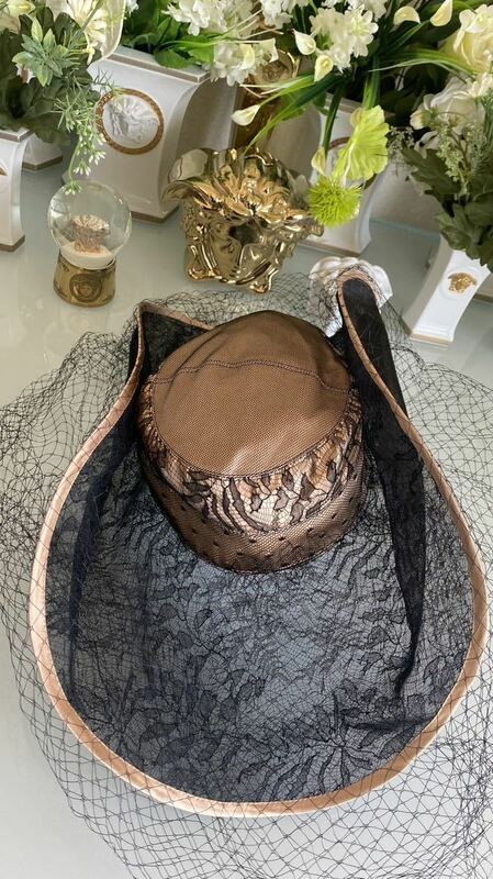 Diorディオールハット帽子HATレアピンバッジ付き銀座本店購入正規品galliano末期