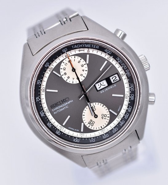 【送料無料】SEIKO セイコー 逆パンダ 6138-8001 メンズ腕時計 クロノグラフ 自動巻き OH済み 純正風防交換済み