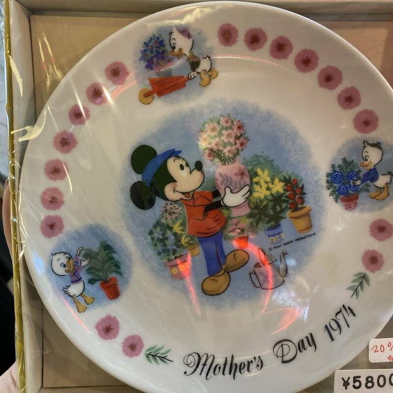 ヴィンテージ★ディズニー　1974　MOTHER'S　DAY　PLATE★母の日、絵皿、レトロ、未使用