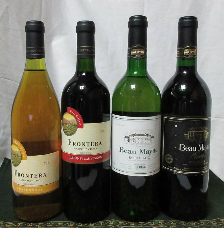 果実酒　ワイン　チリ№1ワイナリー　コンチャイトロ赤・白セット、　Beau　Mayne赤・白セット合計４本