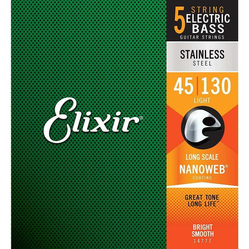 Elixir ベース弦 14777 NANOWEB 5弦 LONG SCALE LIGHT 45-130 STAINLESS