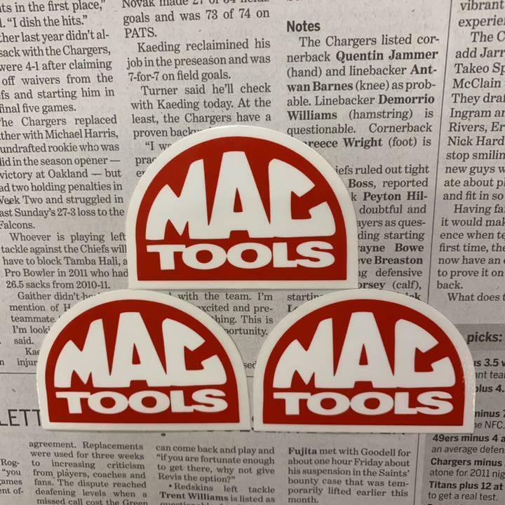 ステッカー 3枚セット／ MAC TOOLS マックツールズ シール ビニール アメリカン雑貨 USA ロゴマーク 耐水 車 バイク カーアクセサリー