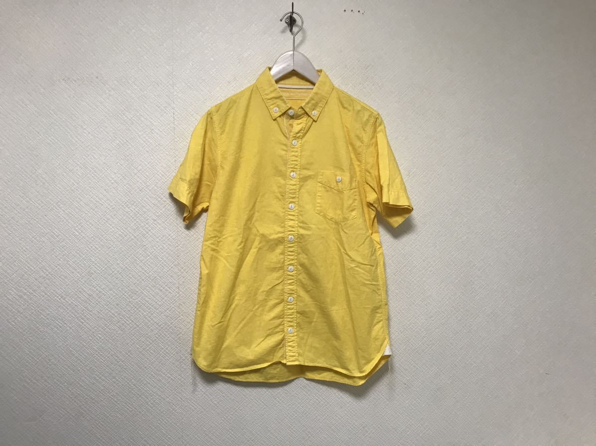 本物ホワイトマウンテニアリングWhite Mountaineeringコットンワーク半袖シャツメンズサーフアメカジビジネススーツイエローS日本製