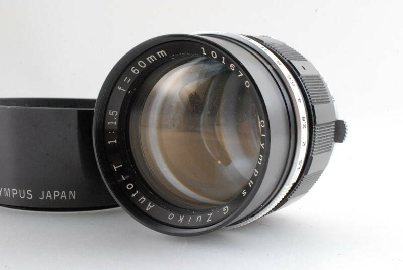 【並品】 Olympus G.Zuiko Auto-T 60mm f/1.5 MF Lens for Pen F FT FV オリンパス ズイコー レンズ ペン #Q5210