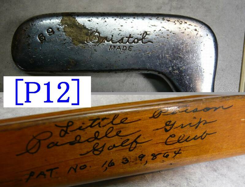 [P12 BRISTOL 'LITTLE POISON' PADDLE GRIP PUTTER　ビンテージ 木製パドルグリップ L字 Bristol MADE 69 約34.5インチ パター同時梱包可能