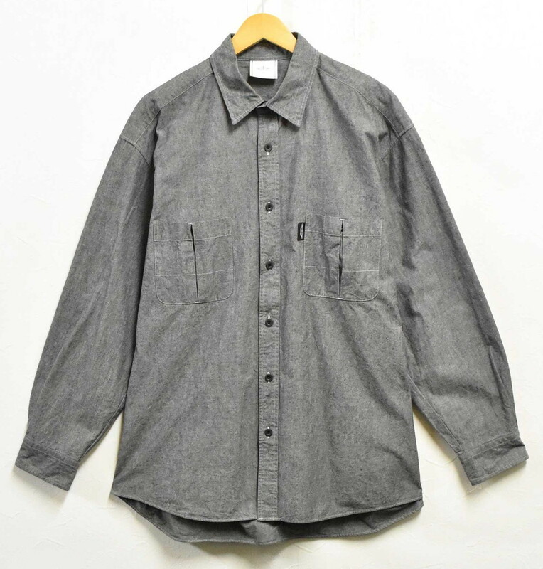 ビッグサイズ 日本製 クーティプロダクションズ 長袖シャツ シャンブレーシャツ ダークグレー系 2XL相当(35029
