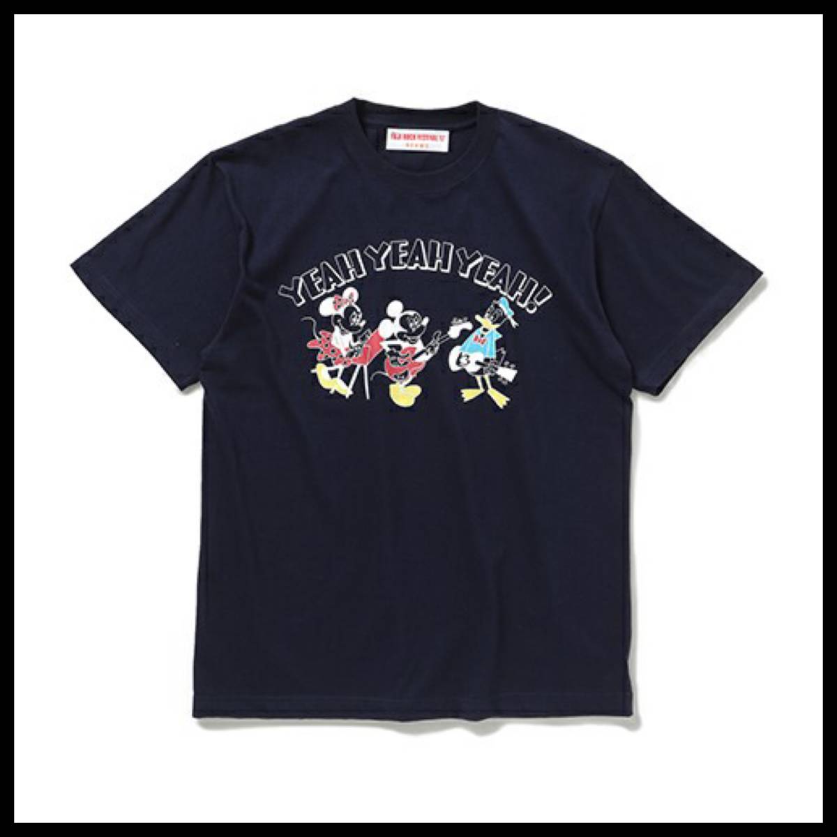 【送料無料】希少 FUJI ROCK FESTIVAL'17 × BEAMS / Yusuke Hanai ミッキーマウス YEAH YEAH YEAH！ TShirt Mサイズ ネイビー 花井祐介