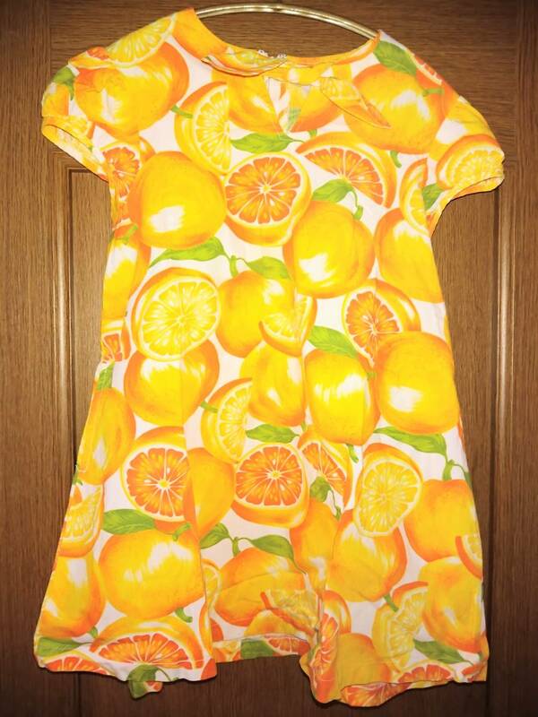 美品 ワンピース ドレス オレンジ リボン 送料無料 即決価格