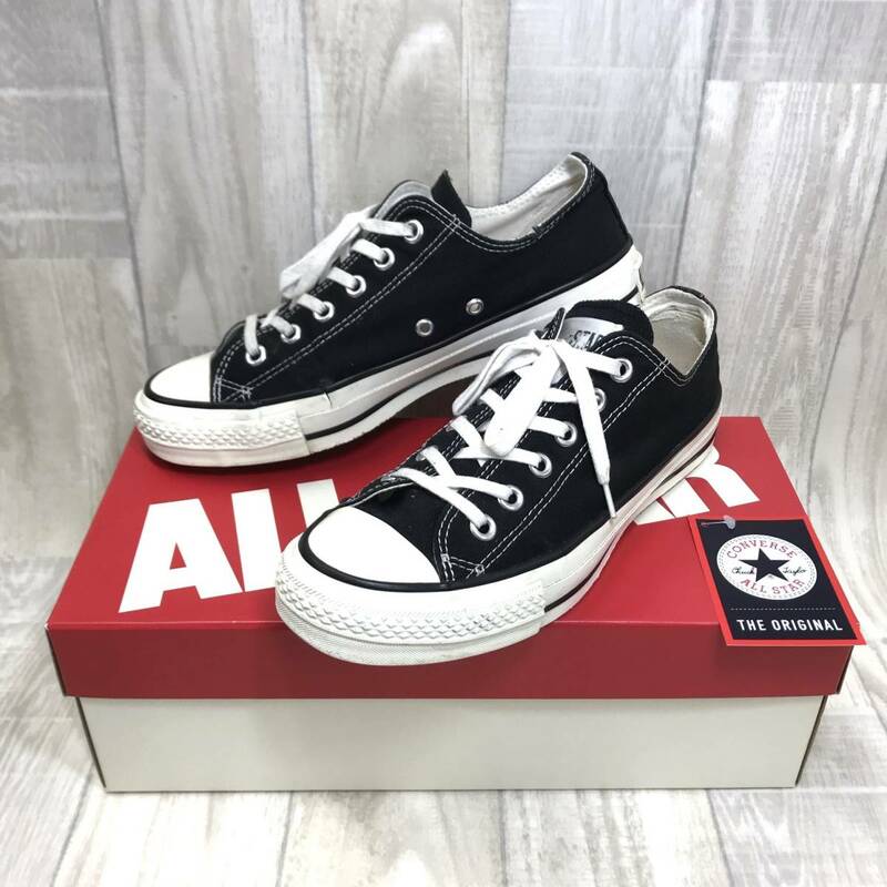 NZ051●箱付き CONVERSE CANVAS AS J OX ローカット スニーカー●25●ブラック A2895PSH603 コンバース