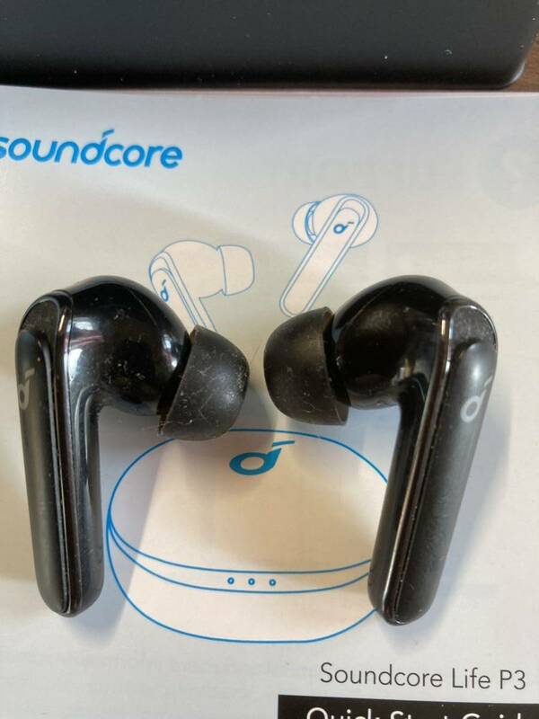 Anker Soundcore Life P3 左右イヤホンのみ USED美品 両耳 LR ノイズキャンセリング 防水 IPX5 マイク ブラック 充電器が有りません。