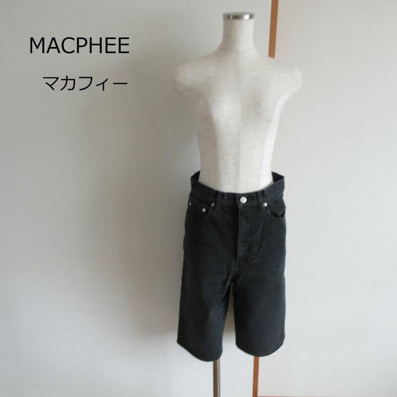 MACPHEE★マカフィー　ブラック　コットンデニムハーフパンツ　３４サイズ