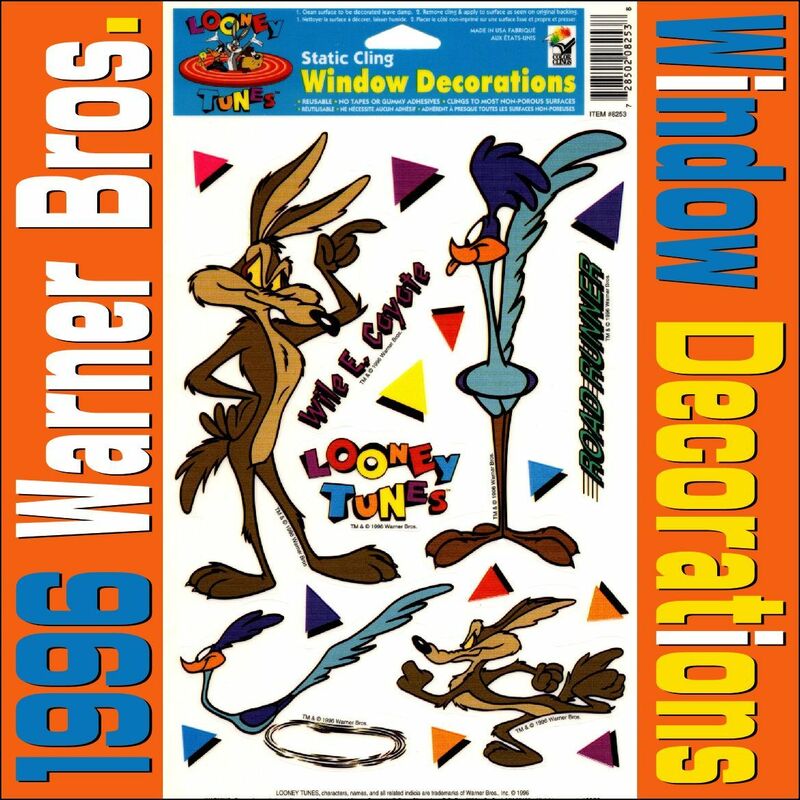 90s Looney Tunes Road Runner Wile E Coyote Window Decorations ロードランナー ワイリーコヨーテ 1996 Warner Bros. ヴィンテージシール