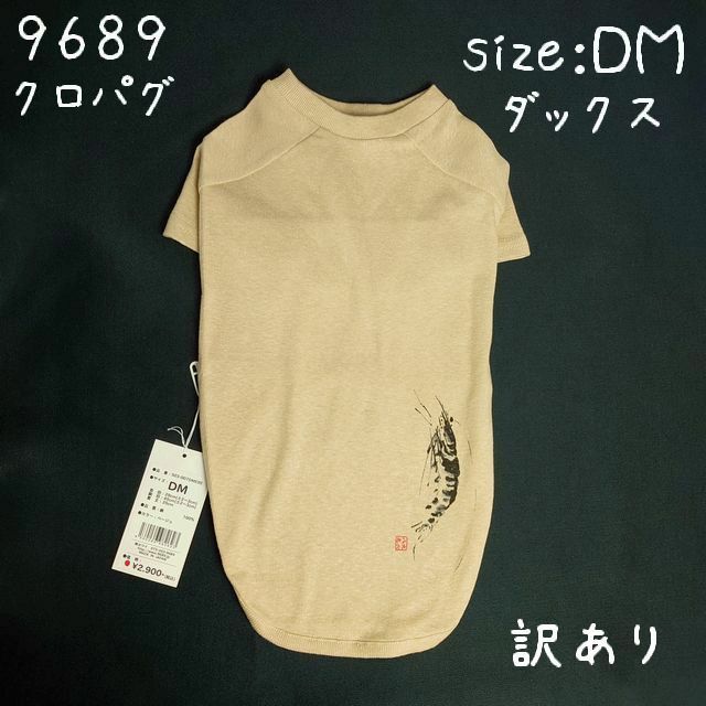 【訳あり（毛玉）】 9689 （クロパグ） ダックス　DMサイズ （胴囲44） ワンポイントTシャツ　ベージュ　/定価2,900円