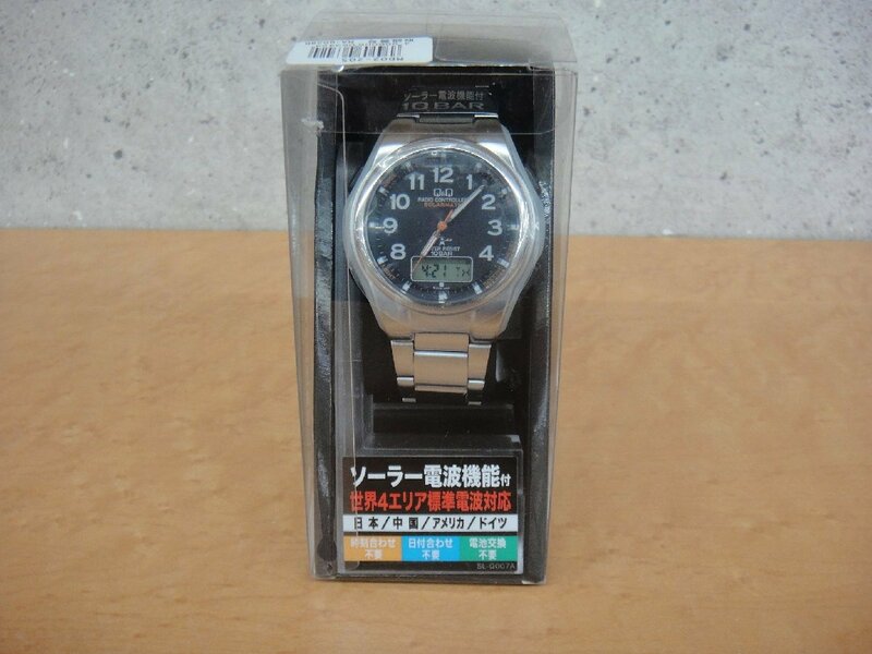 55402IT 未使用品 CITIZEN シチズン 電波ソーラー腕時計 Q＆Q MD02-205 世界4エリア標準電波対応 10BAR 防水