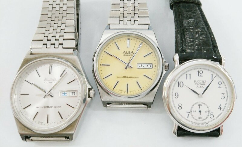 ●不動!!要修理品!!!部品取りに!!!!3本セット● SEIKO/セイコー クォーツ 腕時計 ウォッチ USED品 V743-8A10/V743-8A10/V803-0040●