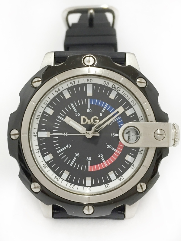 難あり!!稼働品!! D＆G/ディーアンドジー SEAN DW0576 クォーツ メンズ 社外品バンド 電池残量不明 USED品