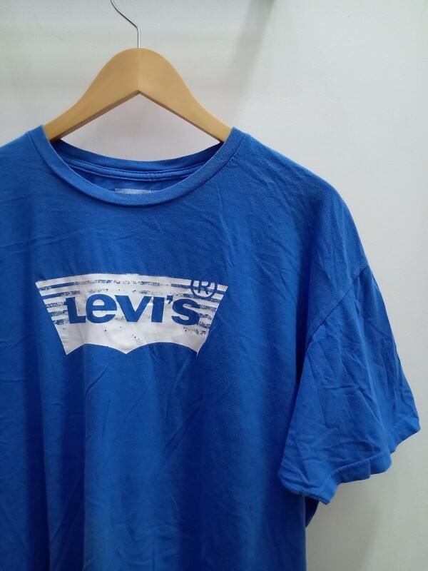 ★E005 US古着 LEVI'S リーバイス Ｔシャツ スポーツ ブランド 2XL 青系 メキシコ製