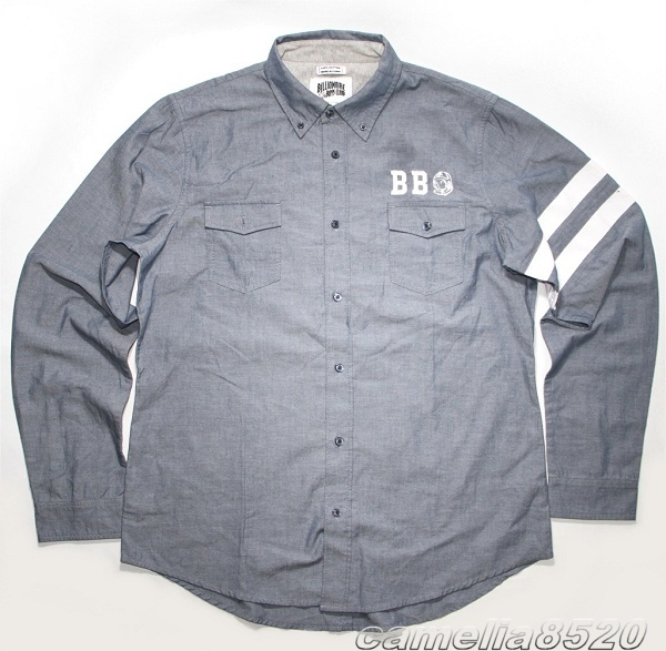 ビリオネアボーイズクラブ BILLIONAIRE BOYS CLUB 長袖シャツ 刺繍 ブルー USL サイズ XL 未使用 展示品